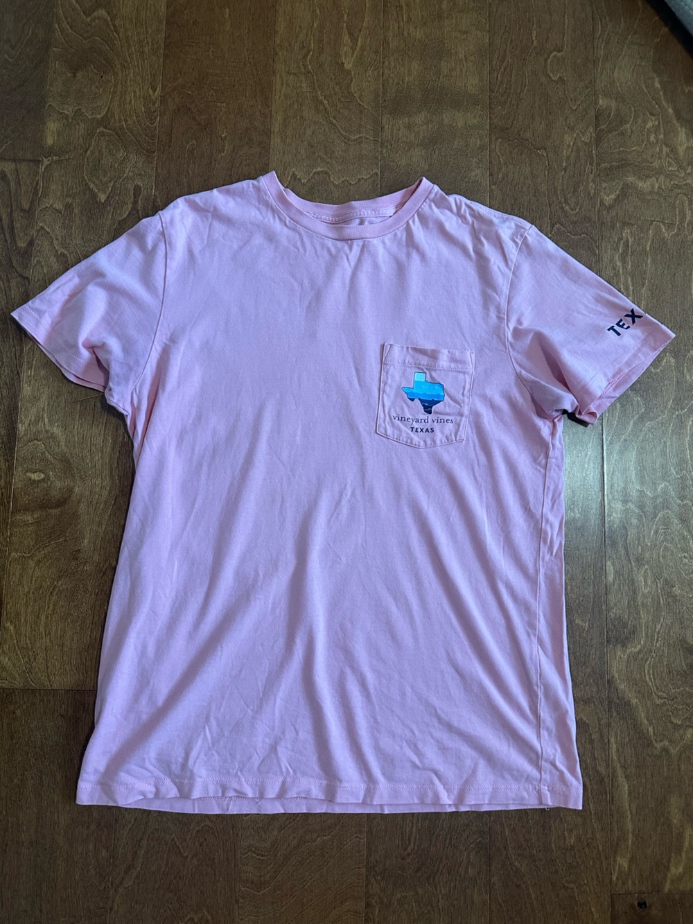 Vineyard Vines Pink Pocket T-Shirt - Blue Texas Logo